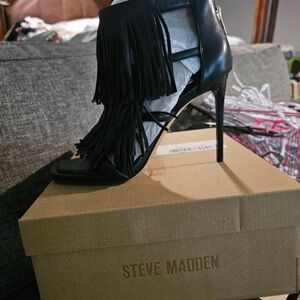 Steve Madden Black Fringe Women's Heels
